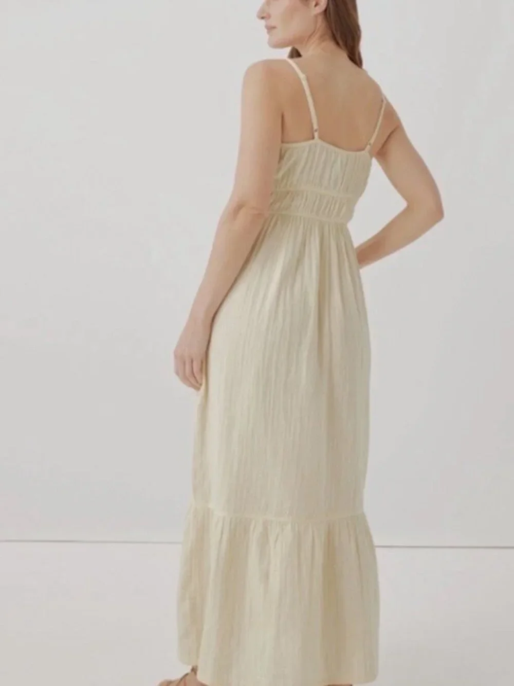 PACT Coastal Gauze Maxi Dress | Butter Yellow | NWT | XL - Picture 3 of 6